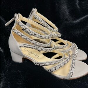 Chanel Lamb skin Gladiator Sandal size 38